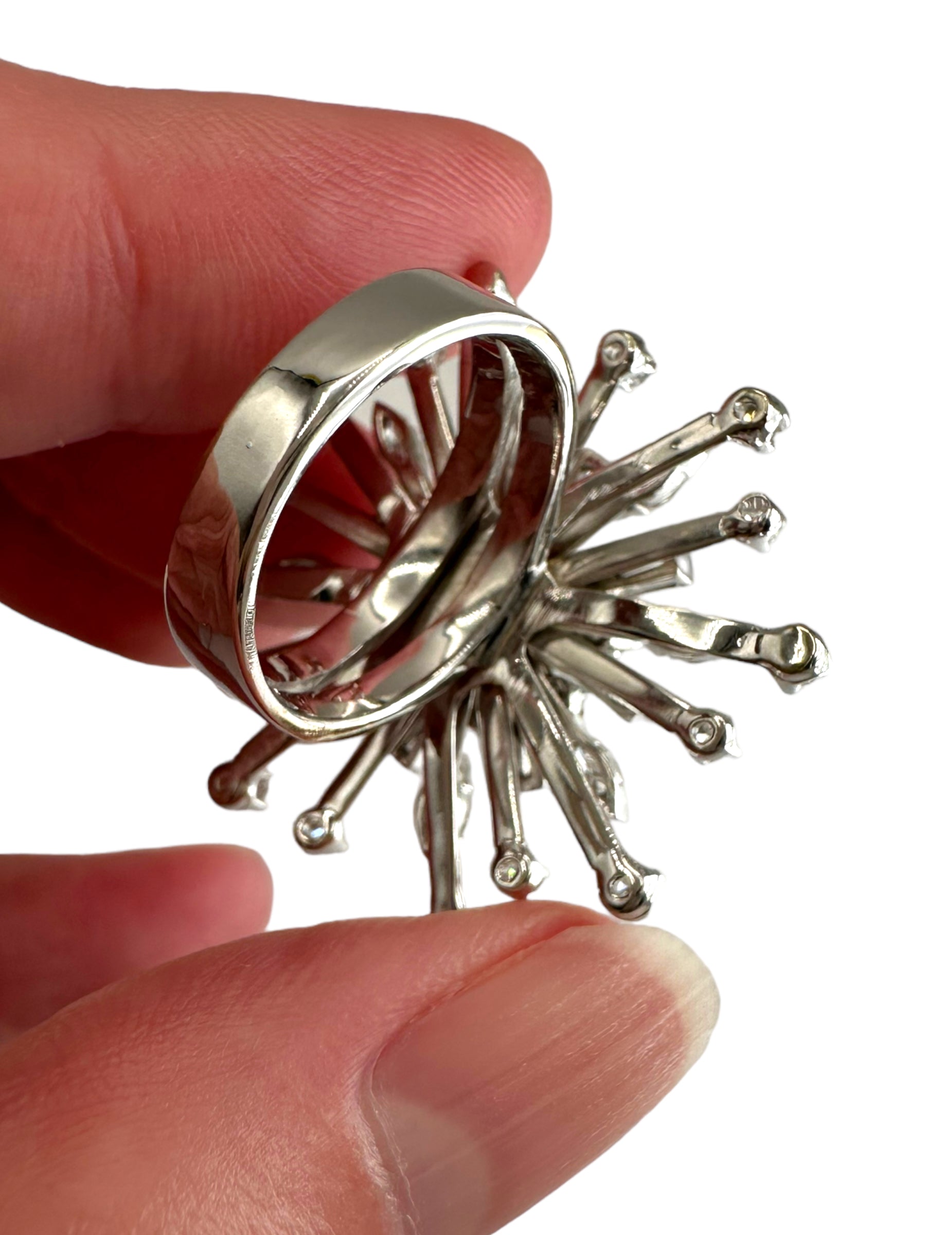 14k Diamond Starburst Ring