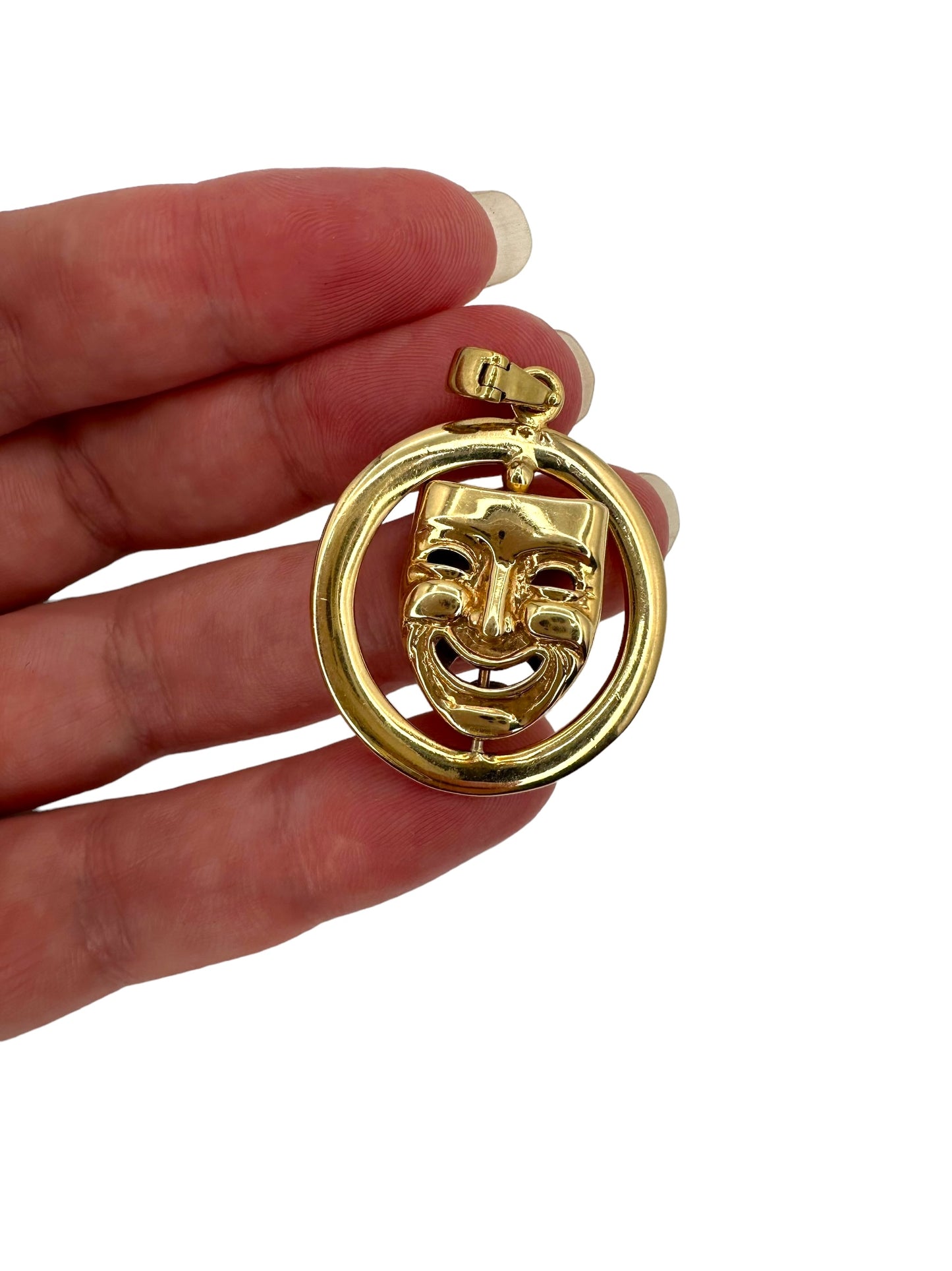 14k Theatrical Articulating Mask Pendant