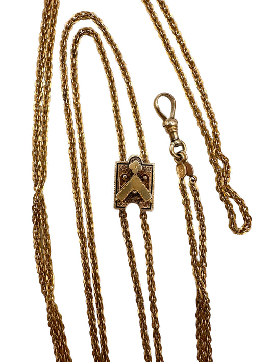 14k Victorian Slide Long-guard Necklace