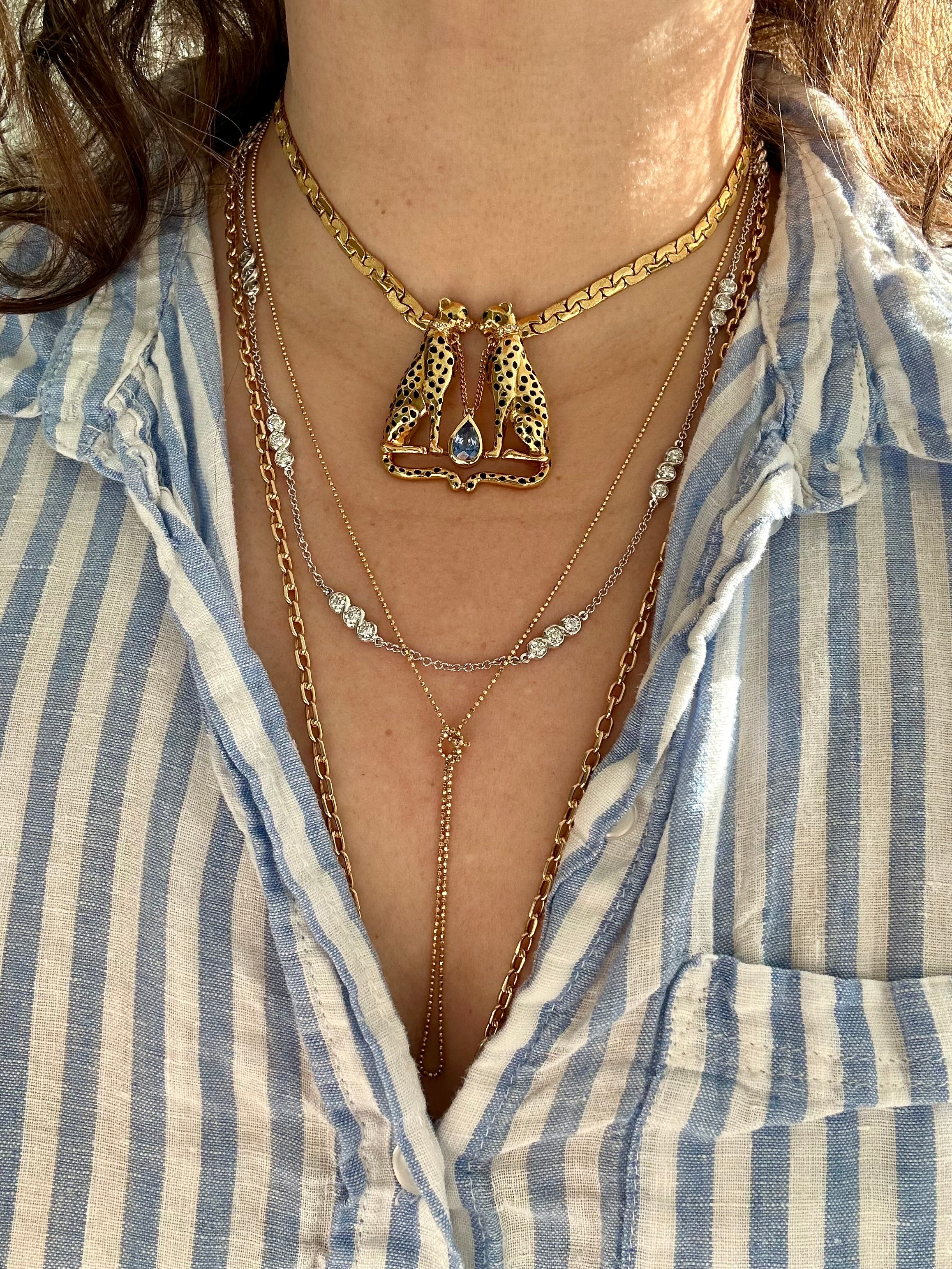 18k Diamond Station Chain Necklace