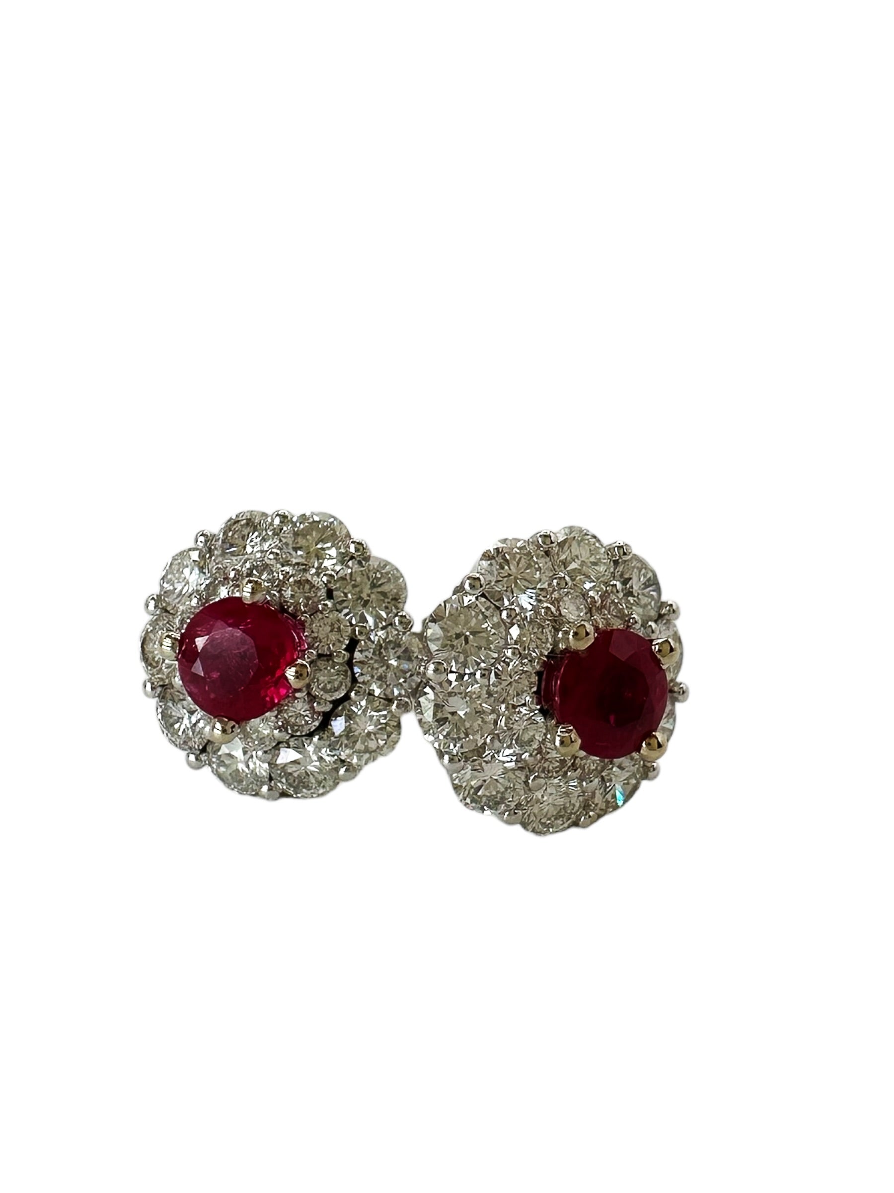 18k Ruby Diamond Earrings