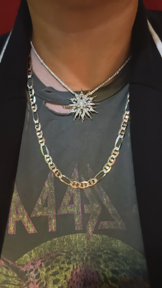 14k Two-tone Figaro Chain Necklace