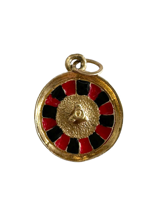 14k Roulette Wheel Enamel Charm