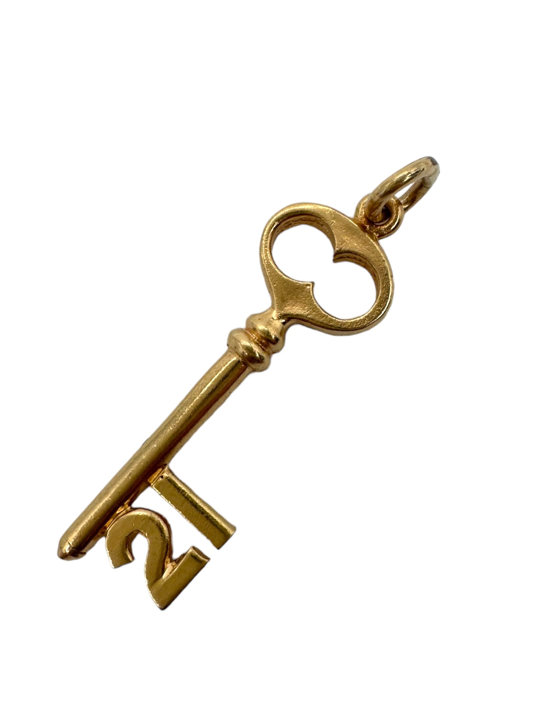 14k "21" Key Charm