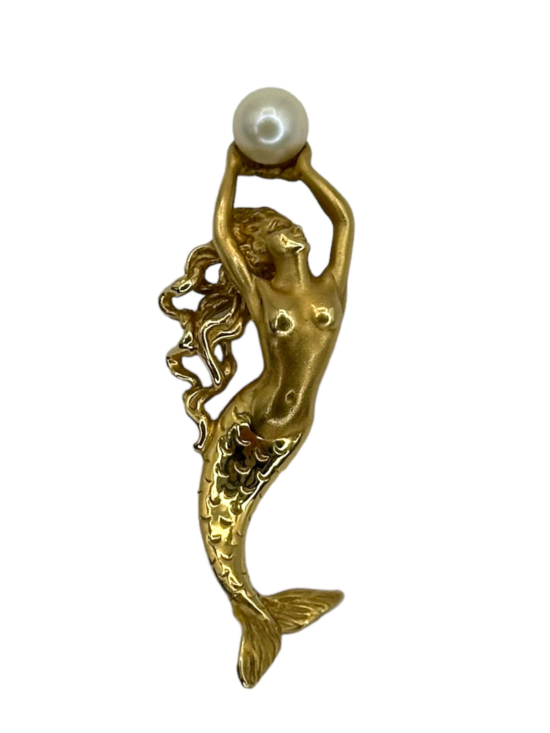 14k Pearl Mermaid Pendant
