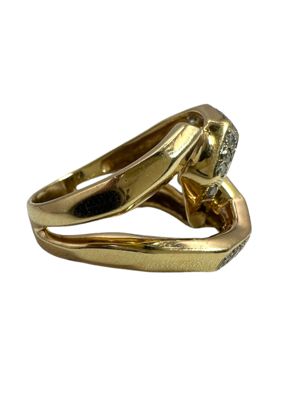 14k Chunky Geometric Diamond Ring