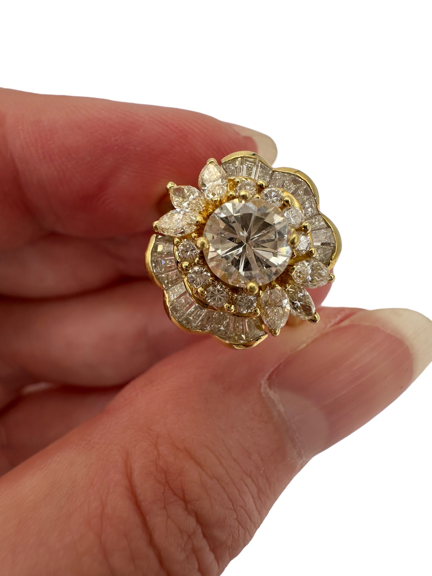 18k Diamond Ballerina/ Cluster Ring