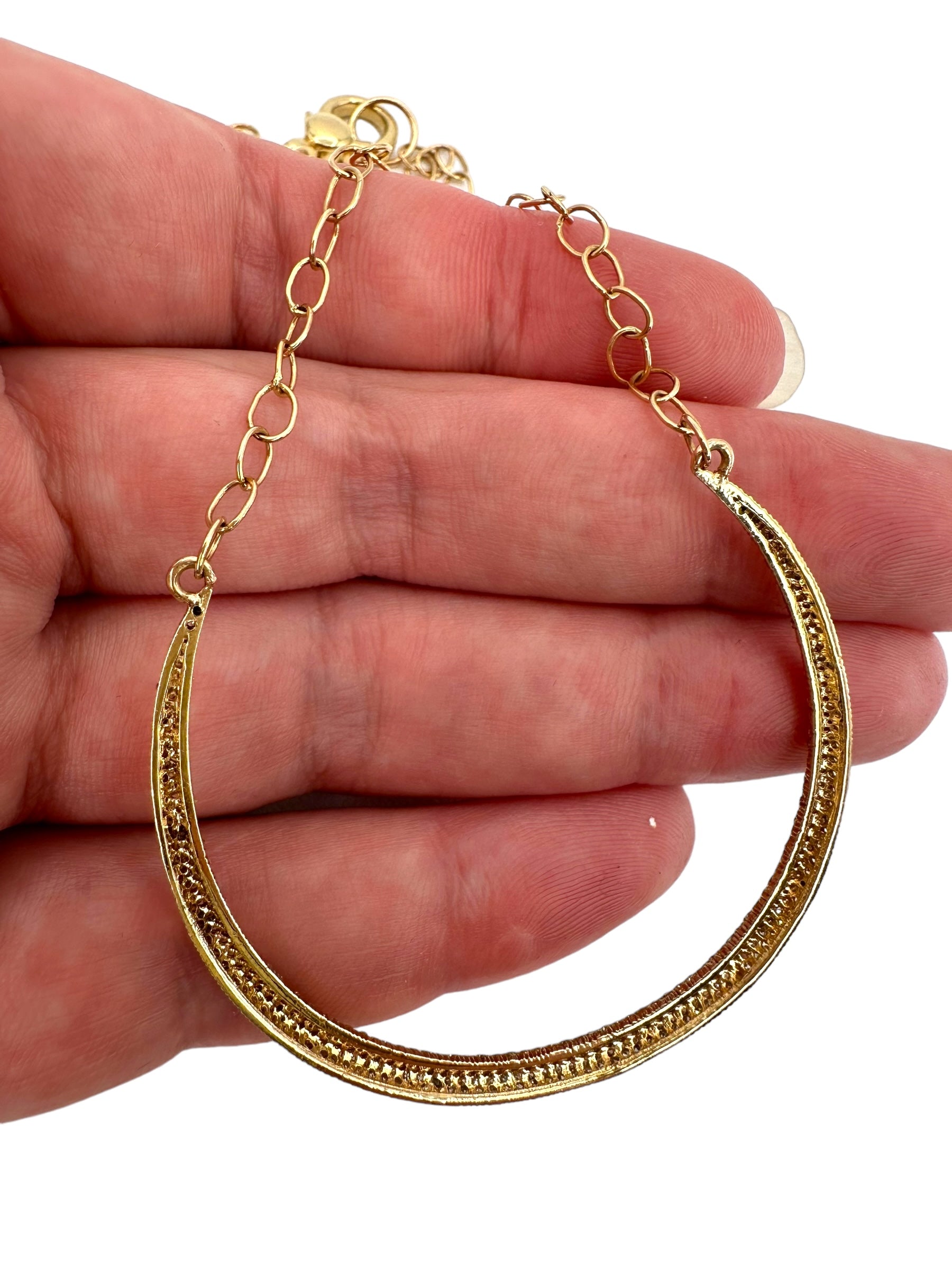 14k Crescent Diamond Necklace