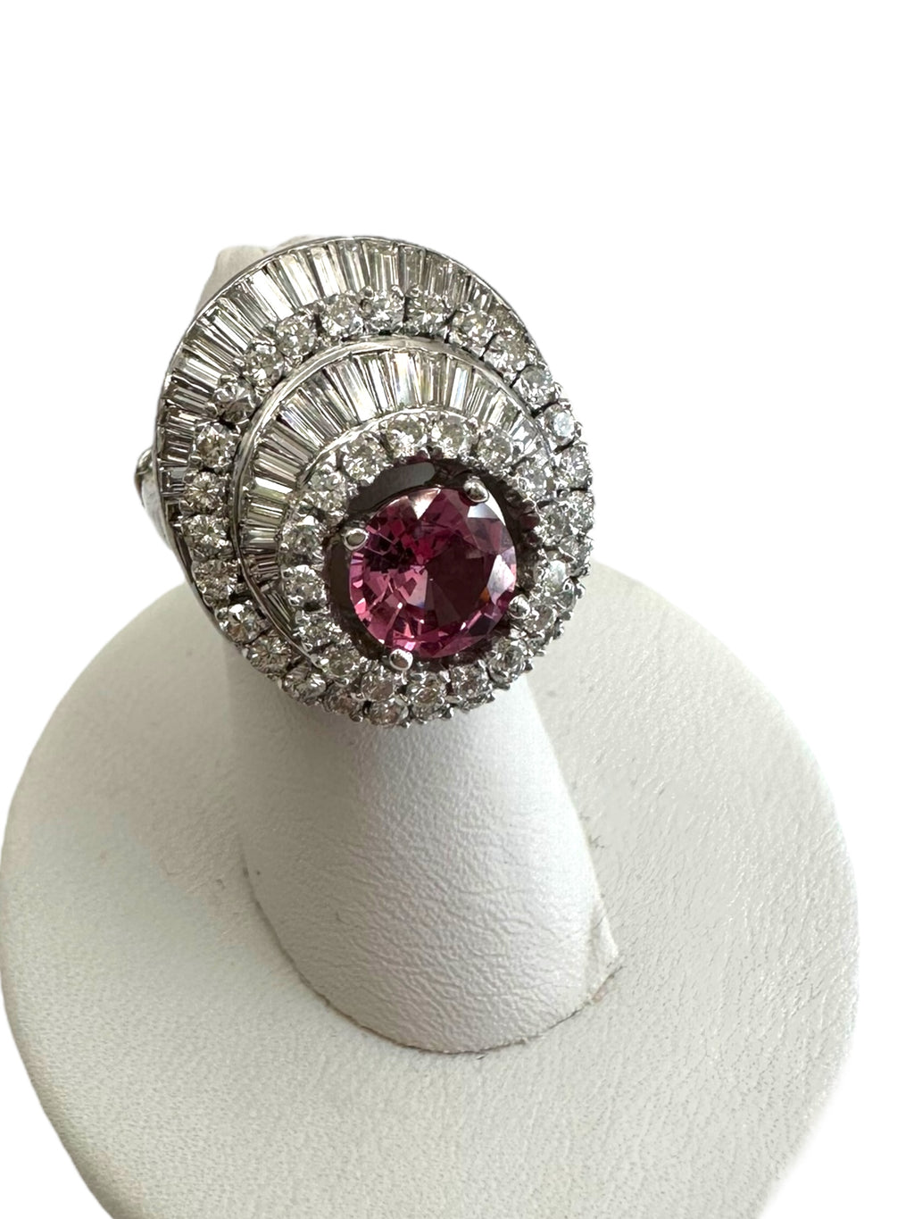 Platinum Sapphire Diamond Cocktail Ring
