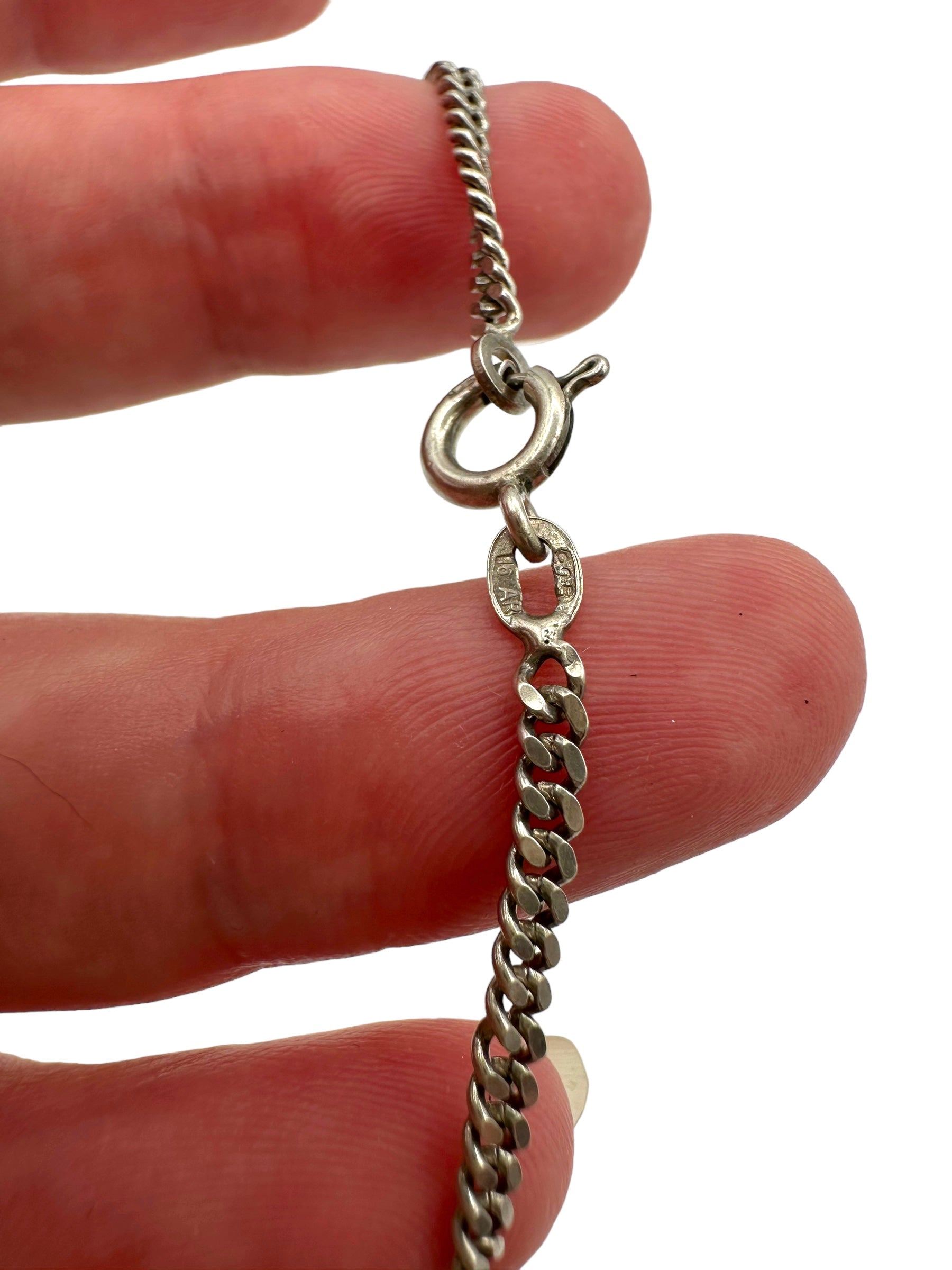 Sterling Silver Bar Curb Link Necklace