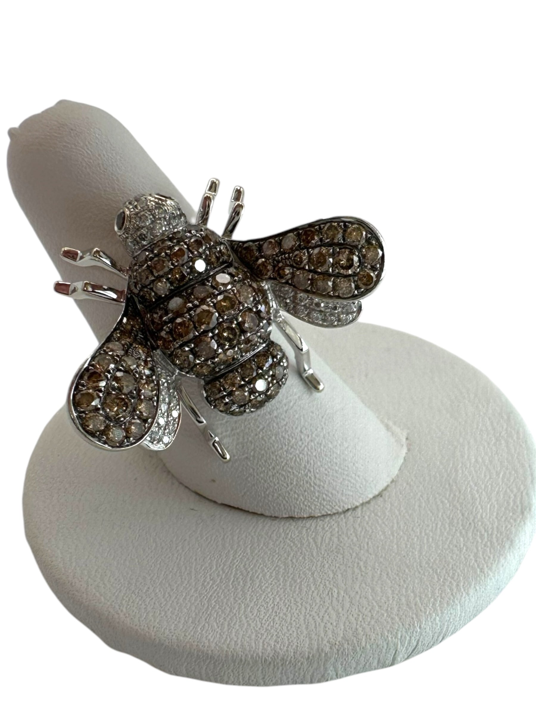 14k Diamond Bee Ring