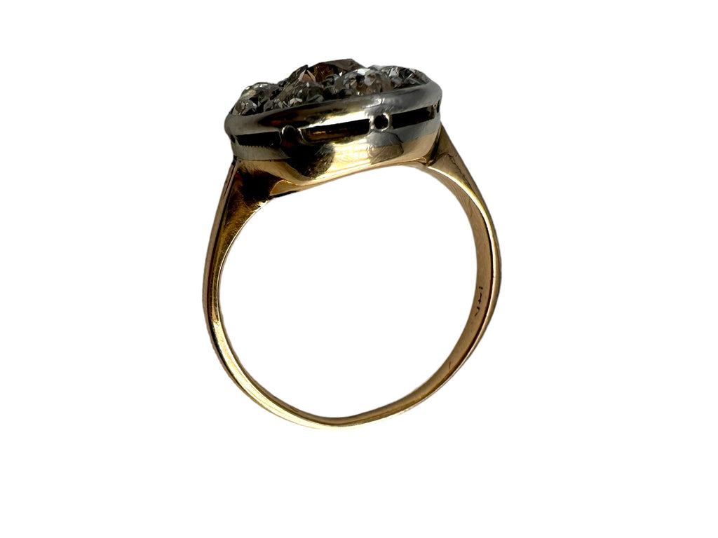 14k/ Platinum Old Euro Diamond Ring