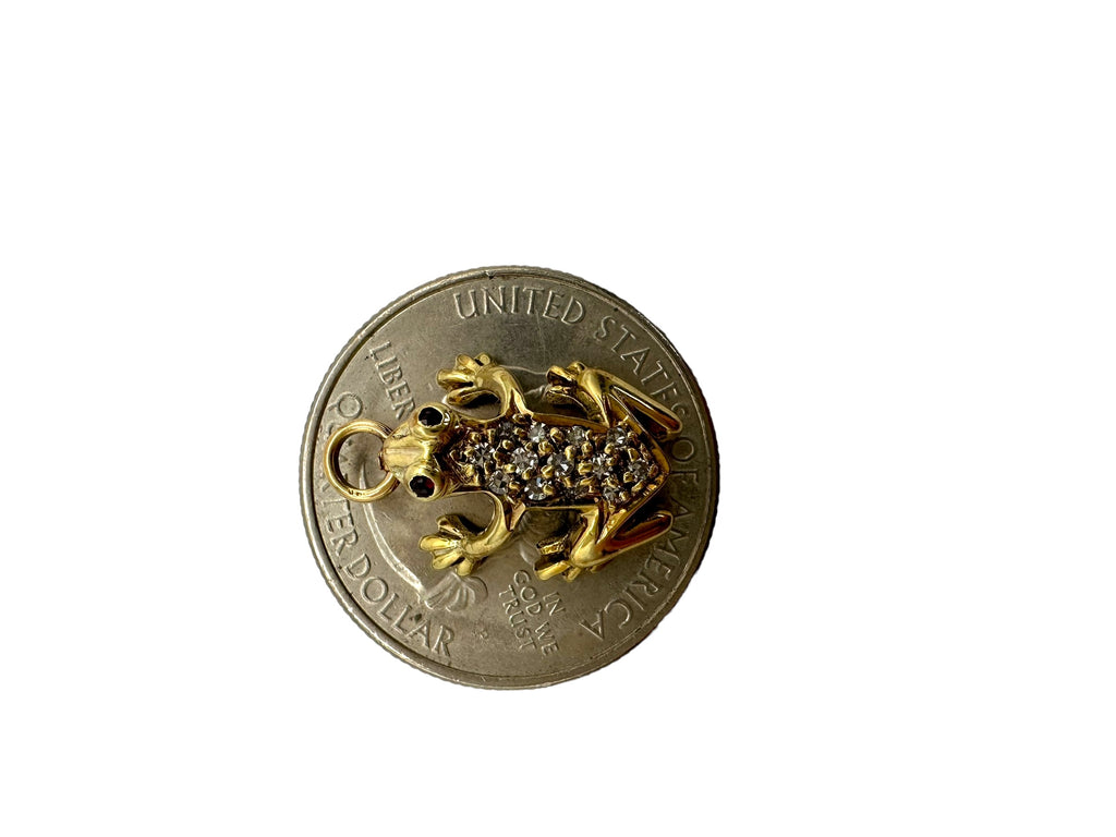 14k Frog Diamond Charm