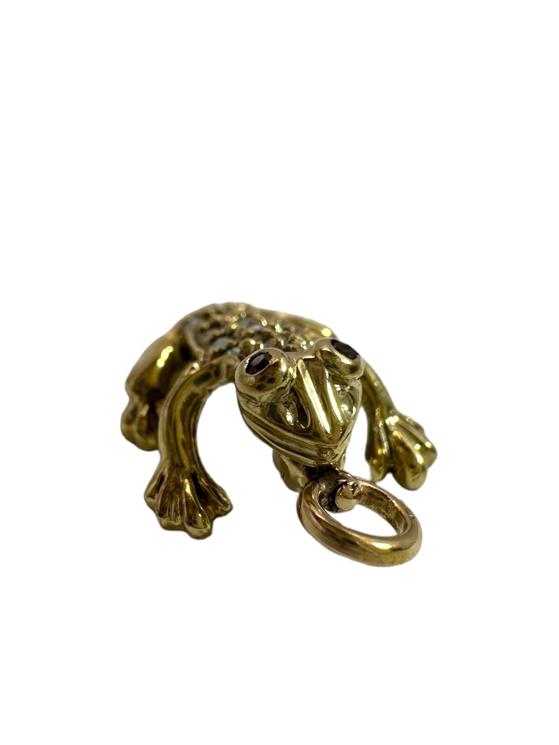 14k Frog Diamond Charm