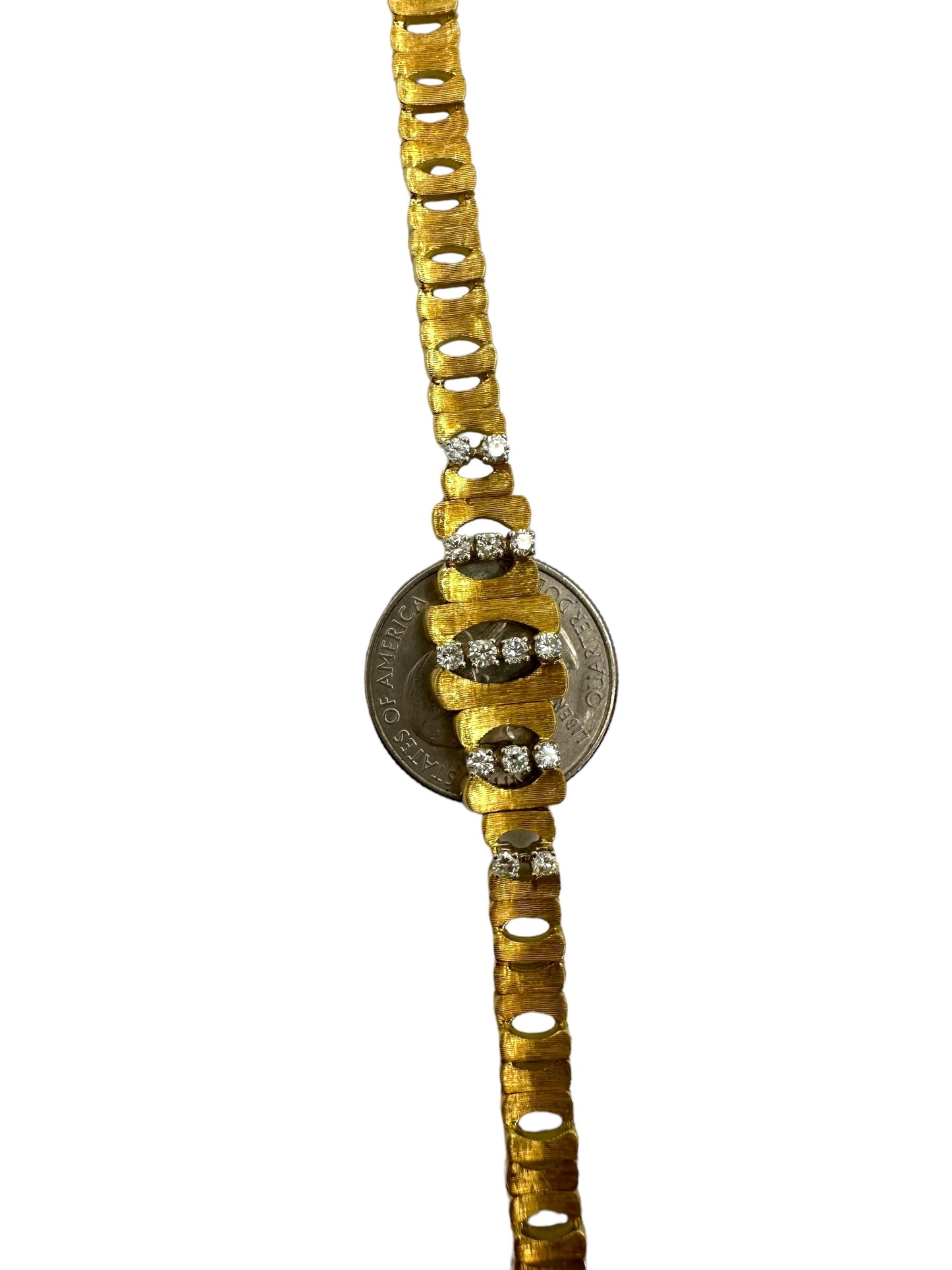 18k Diamond Brushed Finish Bracelet