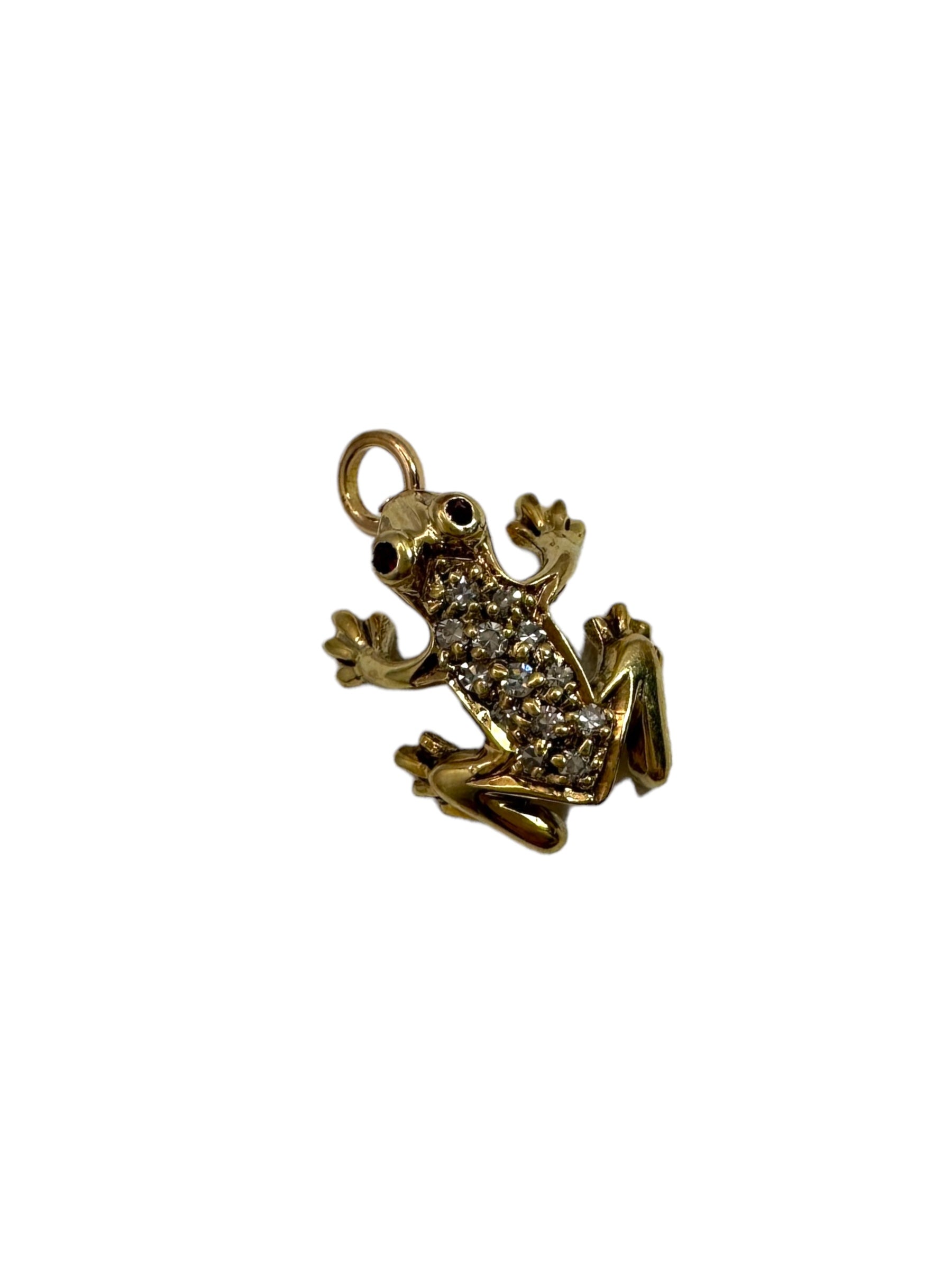 14k Frog Diamond Charm