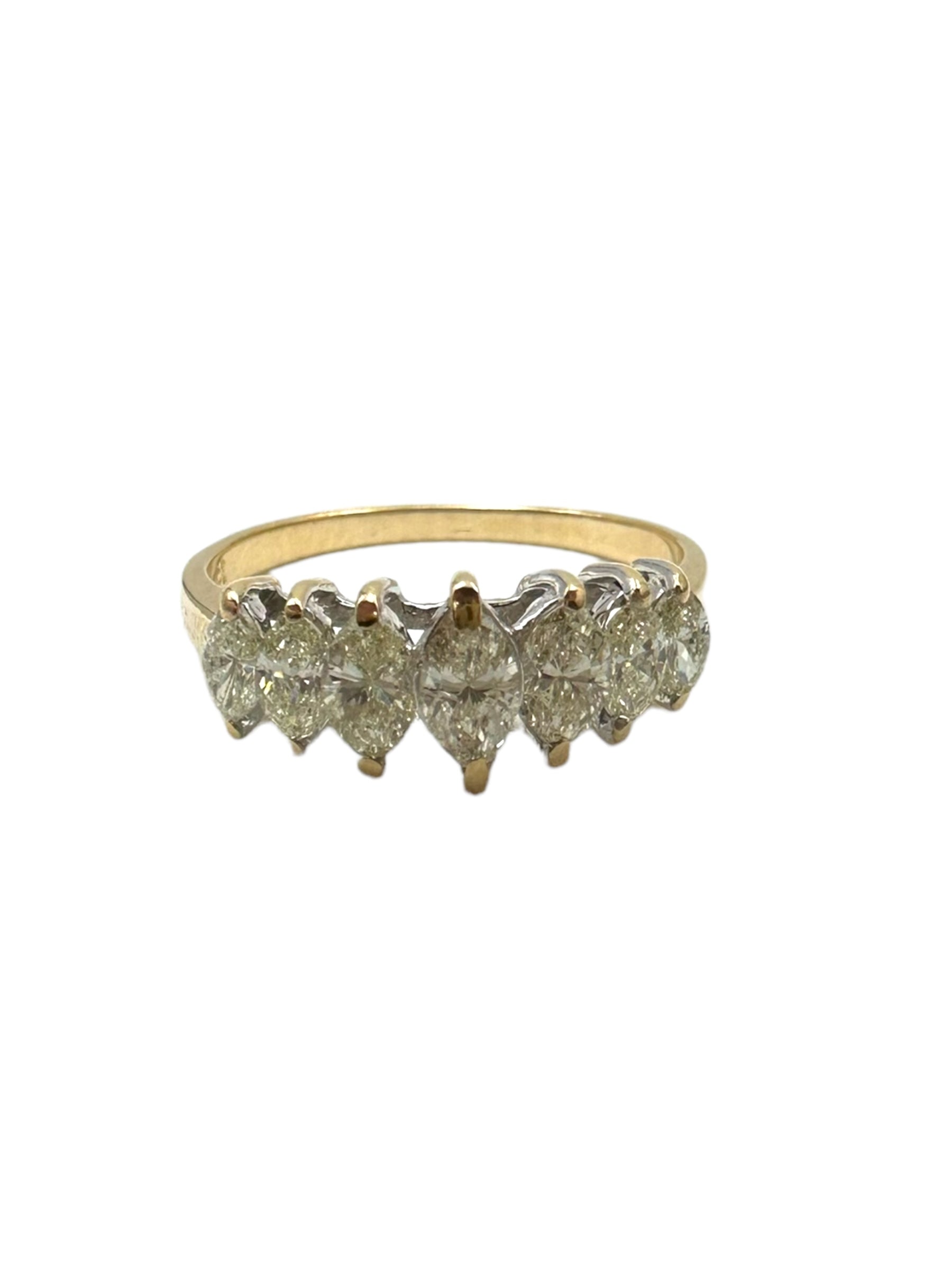 14k Marquis Diamond Stacker Band