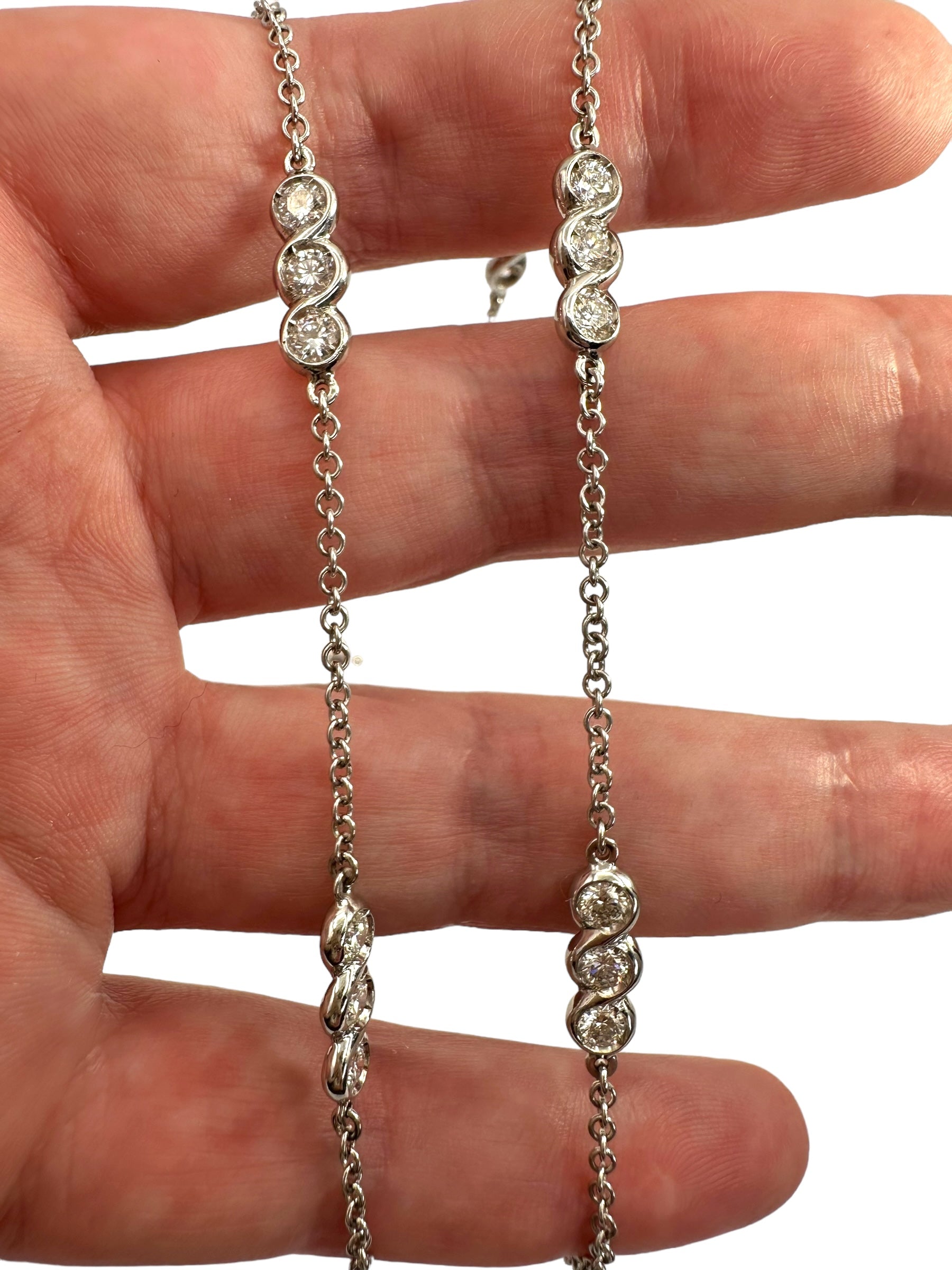 18k Diamond Station Chain Necklace