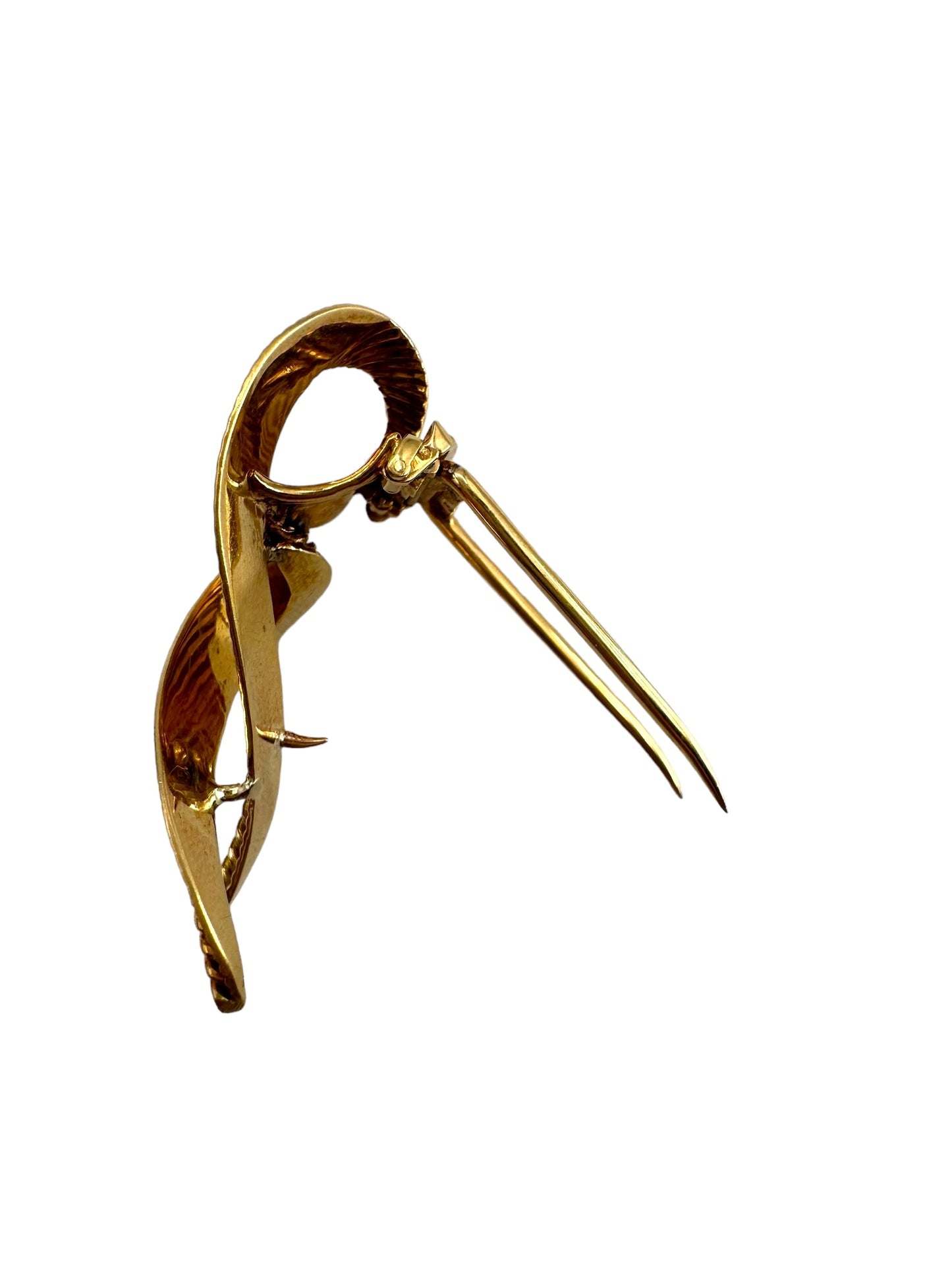 18k Retro Fur Clip Brooch