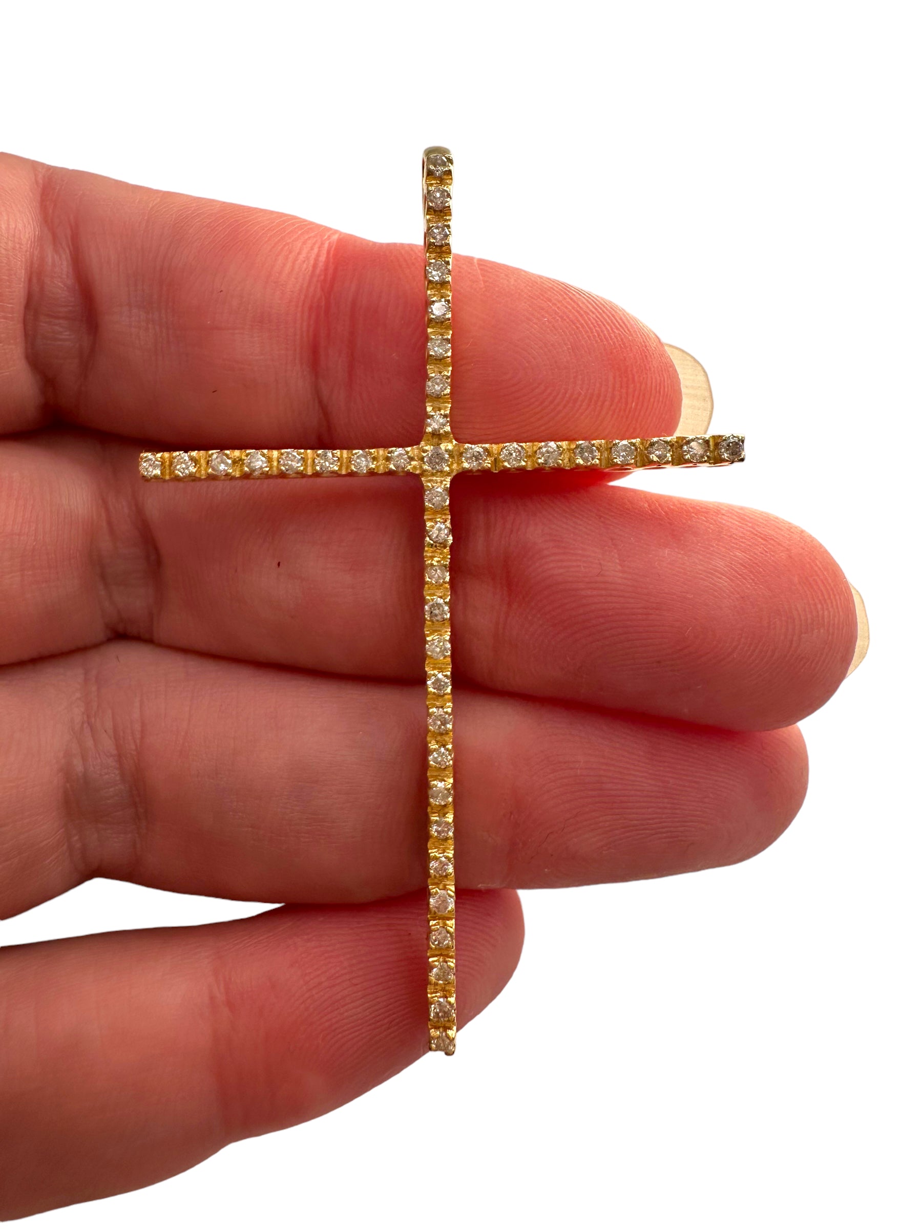 18k Diamond Cross Pendant