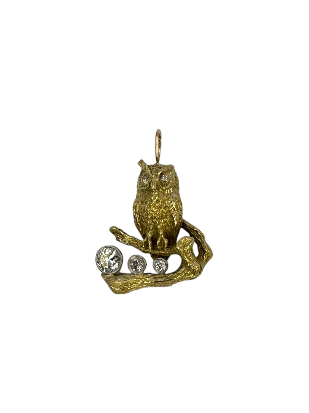 18k Owl Diamond Pendant
