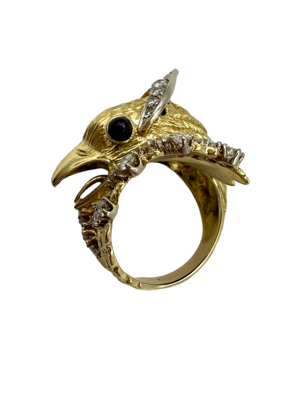 14k Diamond Phoenix Bird Ring