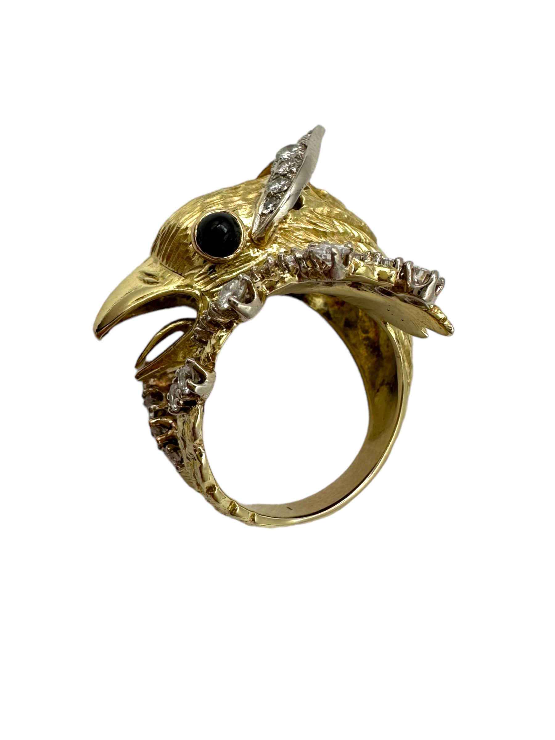 14k Diamond Phoenix Bird Ring
