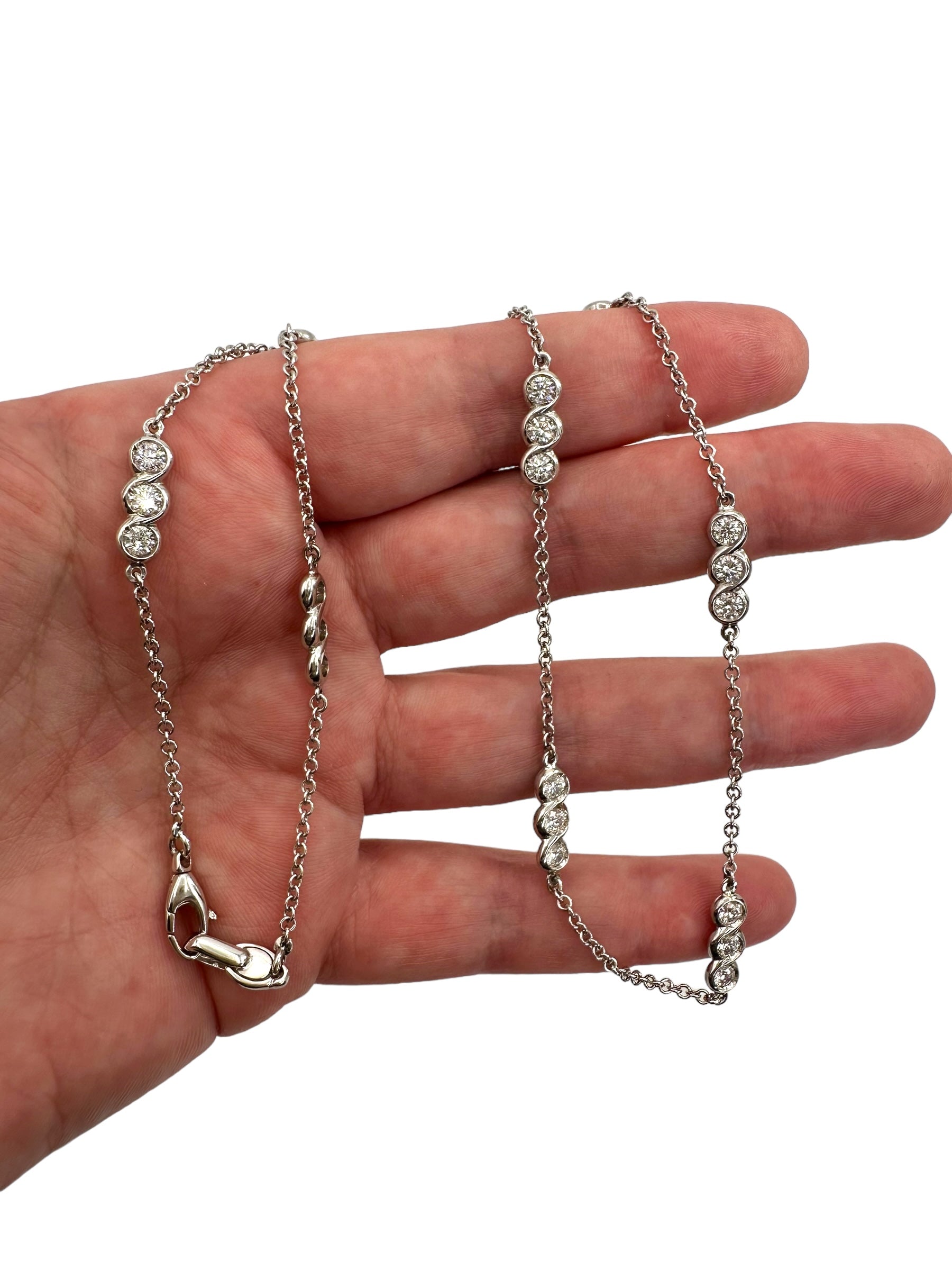 18k Diamond Station Chain Necklace
