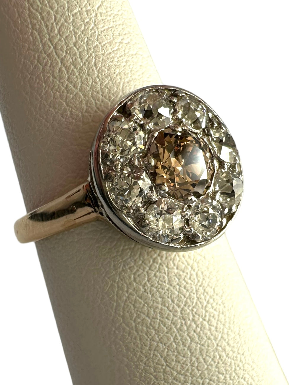 14k/ Platinum Old Euro Diamond Ring