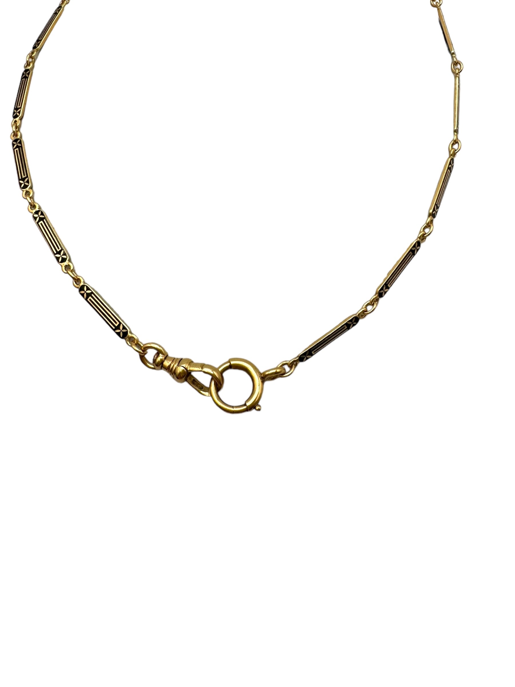 18k Black Enamel Watch Chain