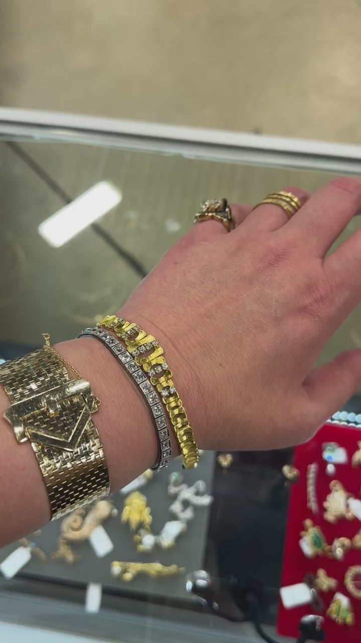 18k Diamond Brushed Finish Bracelet