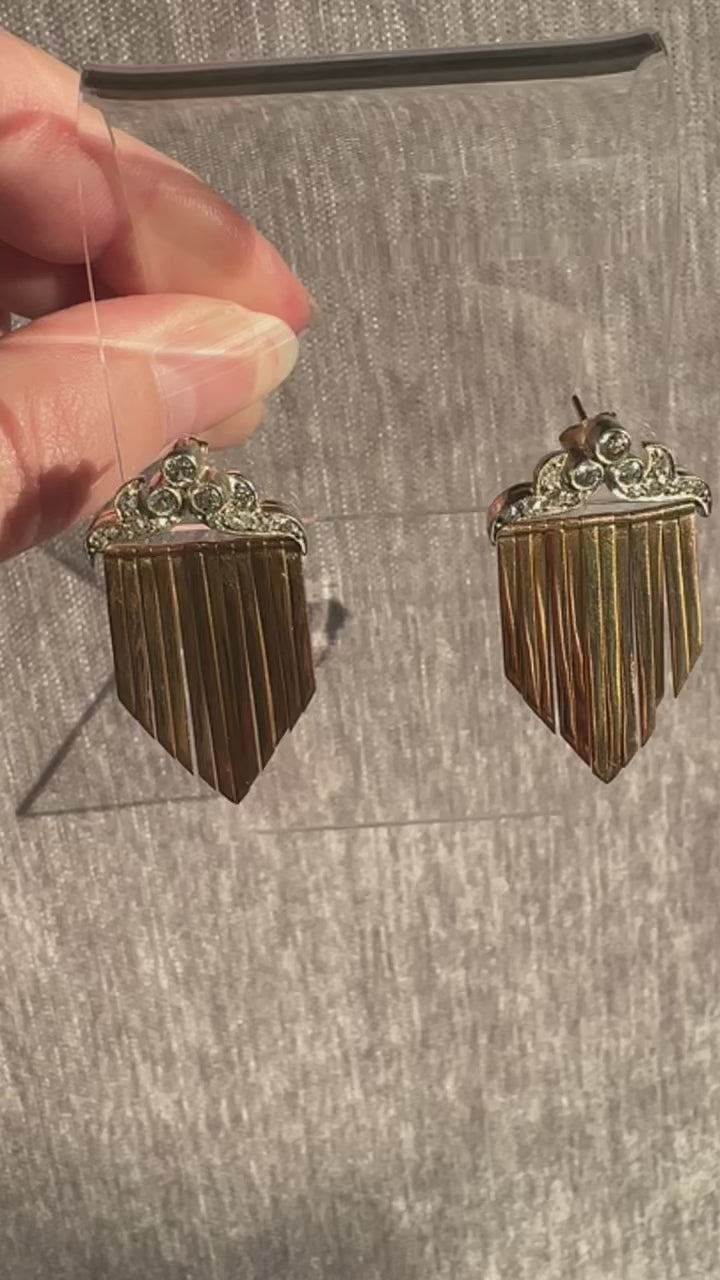 18k Silver Diamond Fringe Earrings