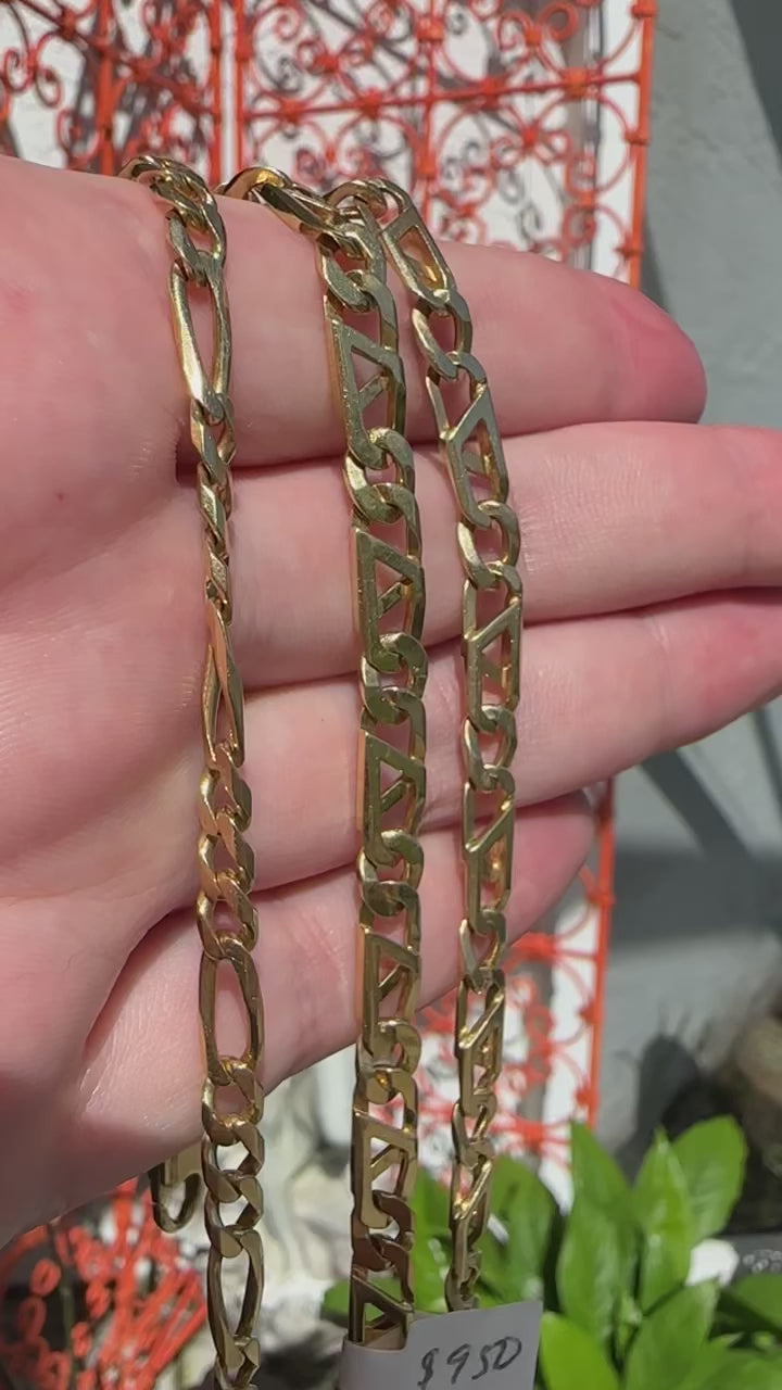 14k Figaro Link Bracelet