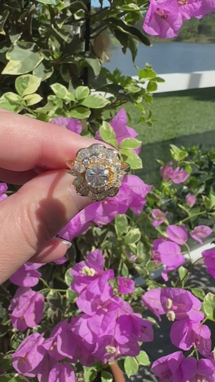 18k Diamond Ballerina/ Cluster Ring