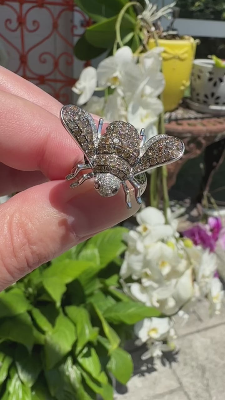 14k Diamond Bee Ring