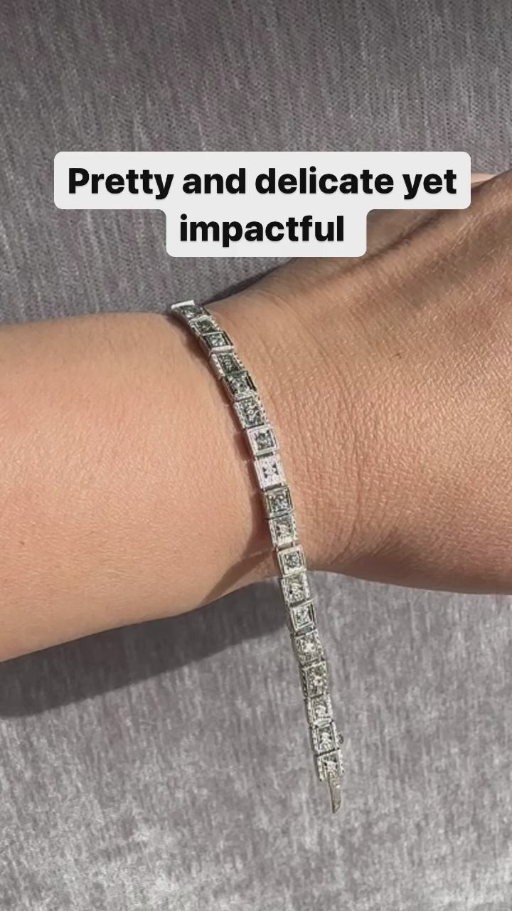 14k Deco Style Diamond Bracelet