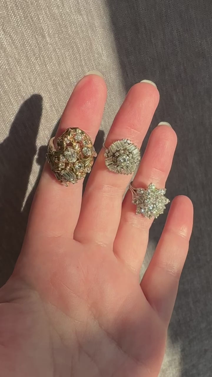 Platinum Diamond Cluster Ring