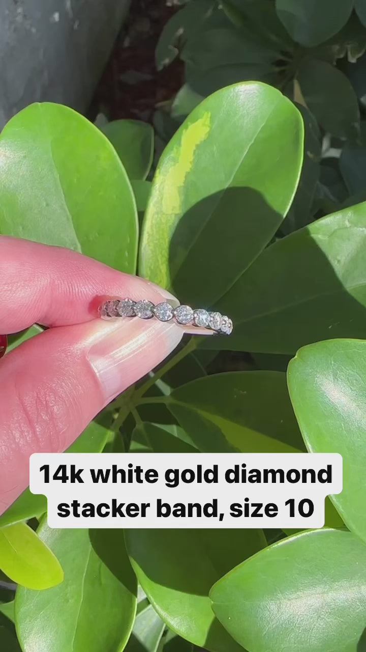 14k Diamond Stacker Band
