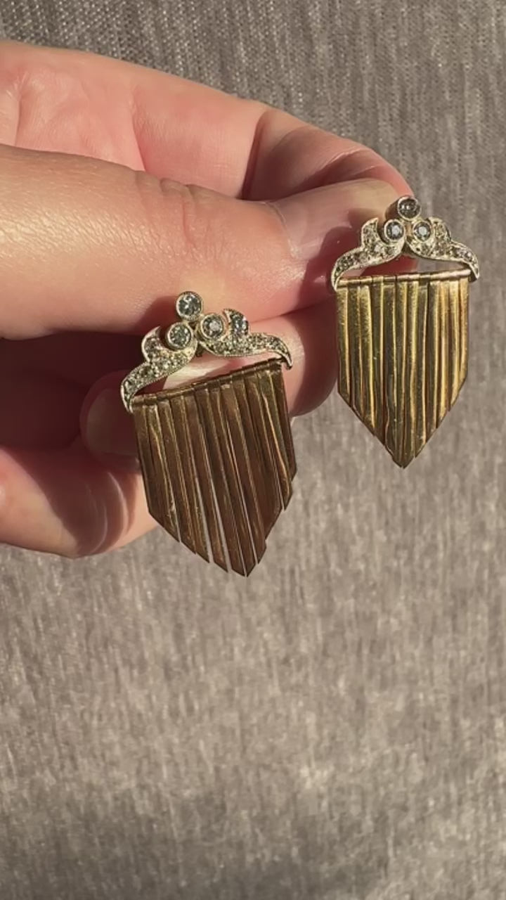18k Silver Diamond Fringe Earrings