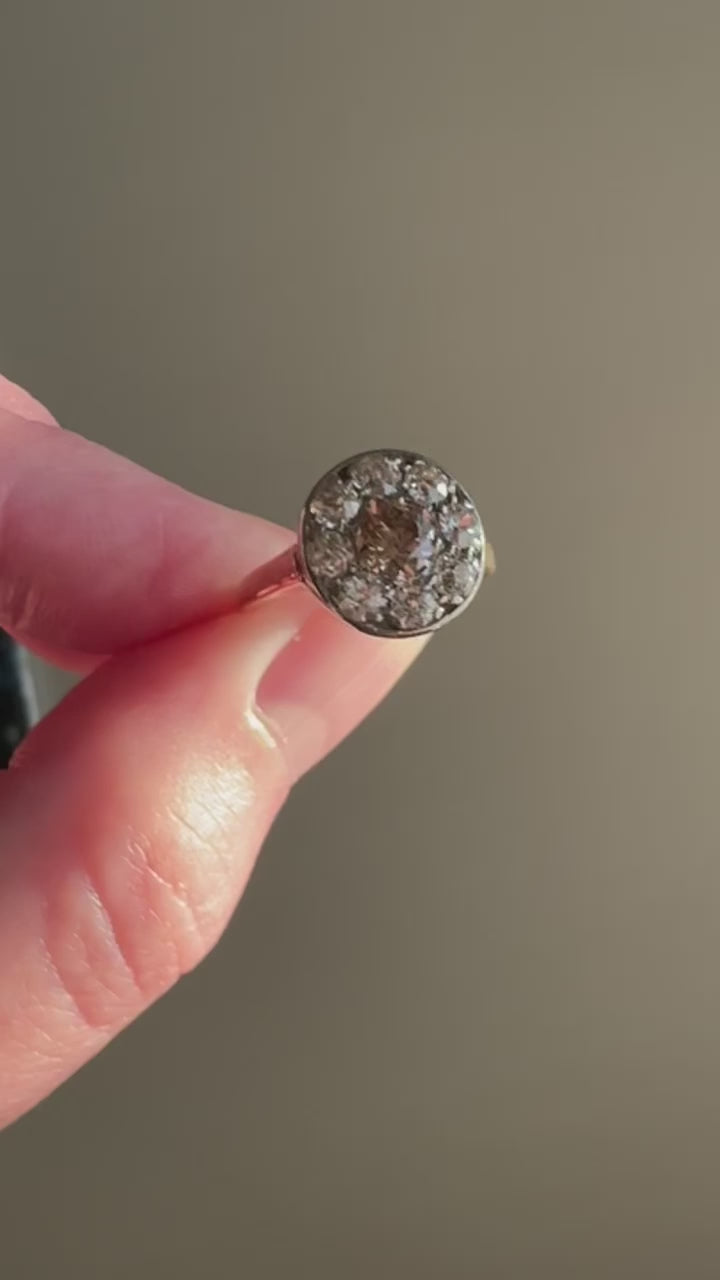 14k/ Platinum Old Euro Diamond Ring