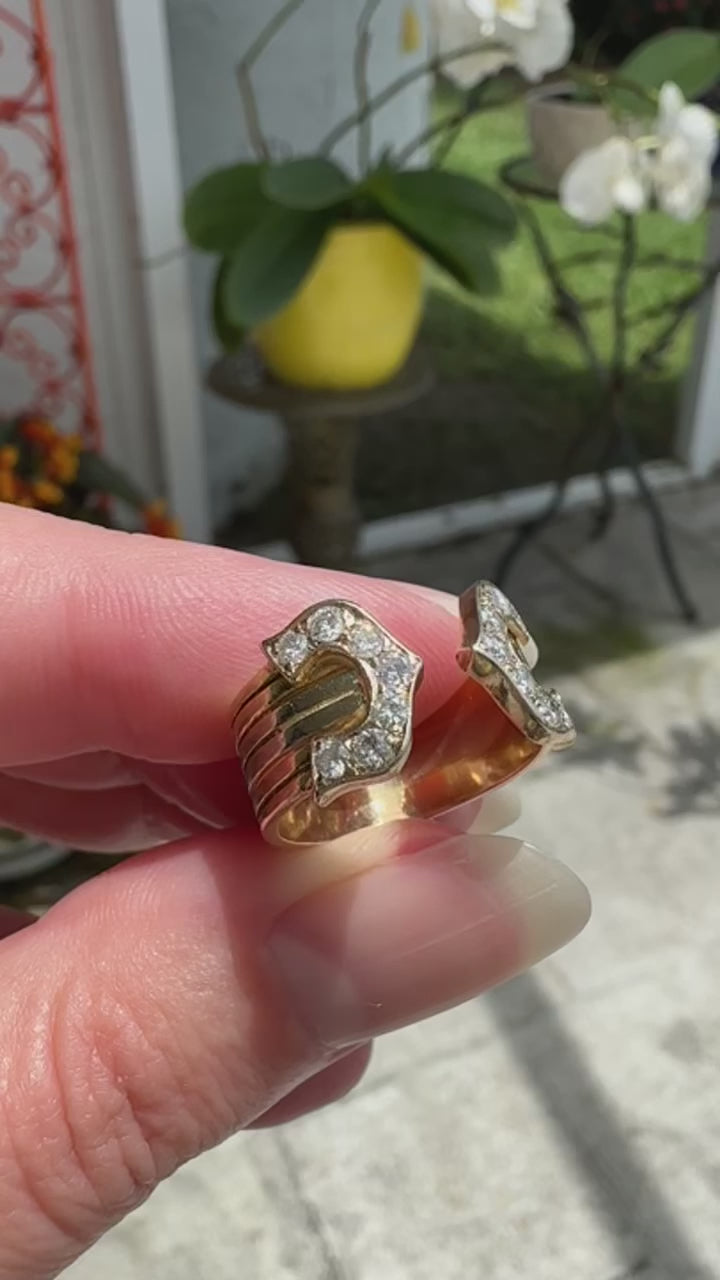 14k Tri-tone Diamond Ring