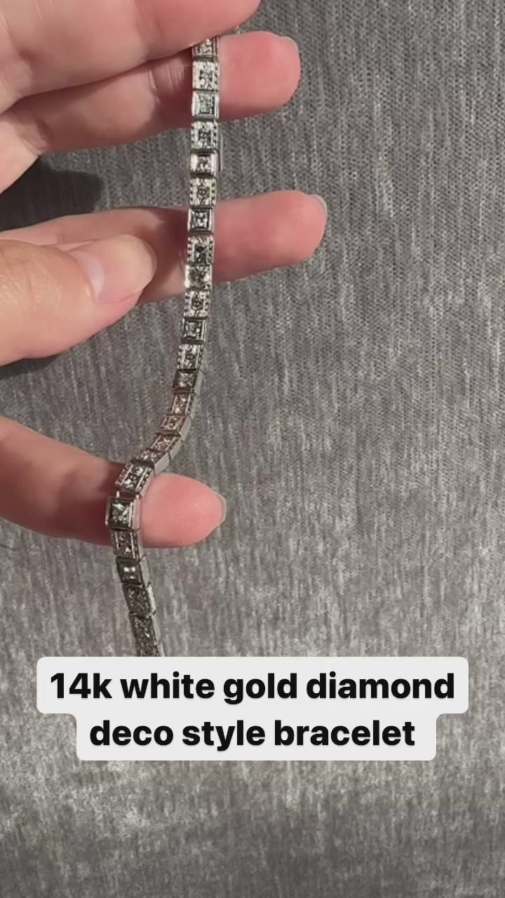 14k Deco Style Diamond Bracelet