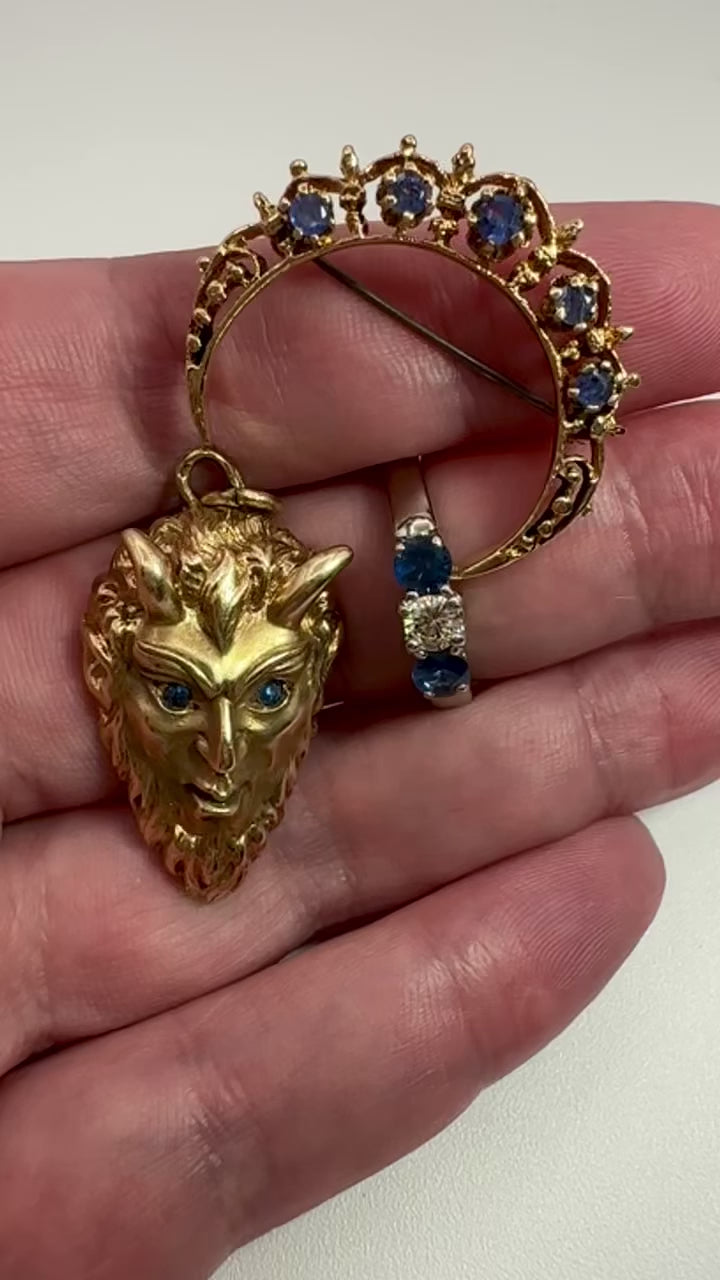 14k Devil/ Satyr Pendant