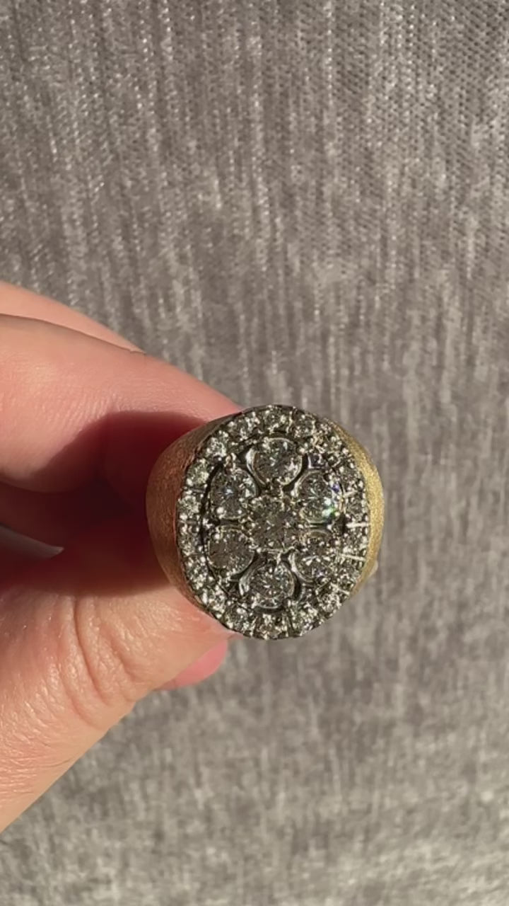 14k Diamond Cluster Ring