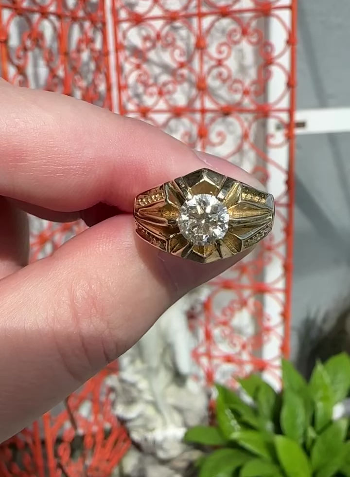 14k Diamond Nautical Star Ring