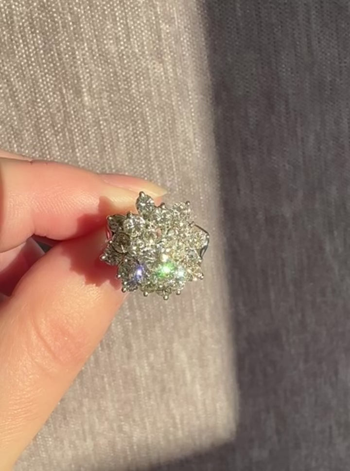Platinum Diamond Cluster Ring