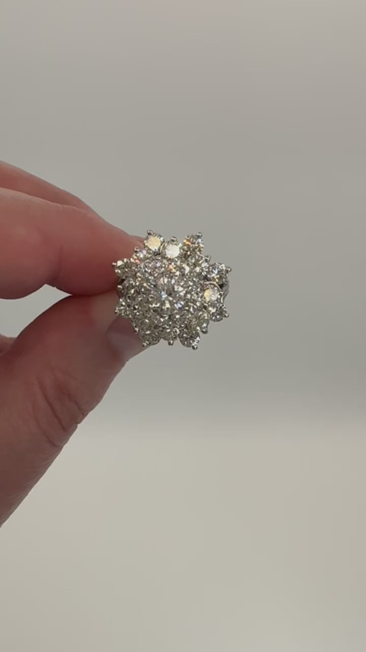 Platinum Diamond Cluster Ring