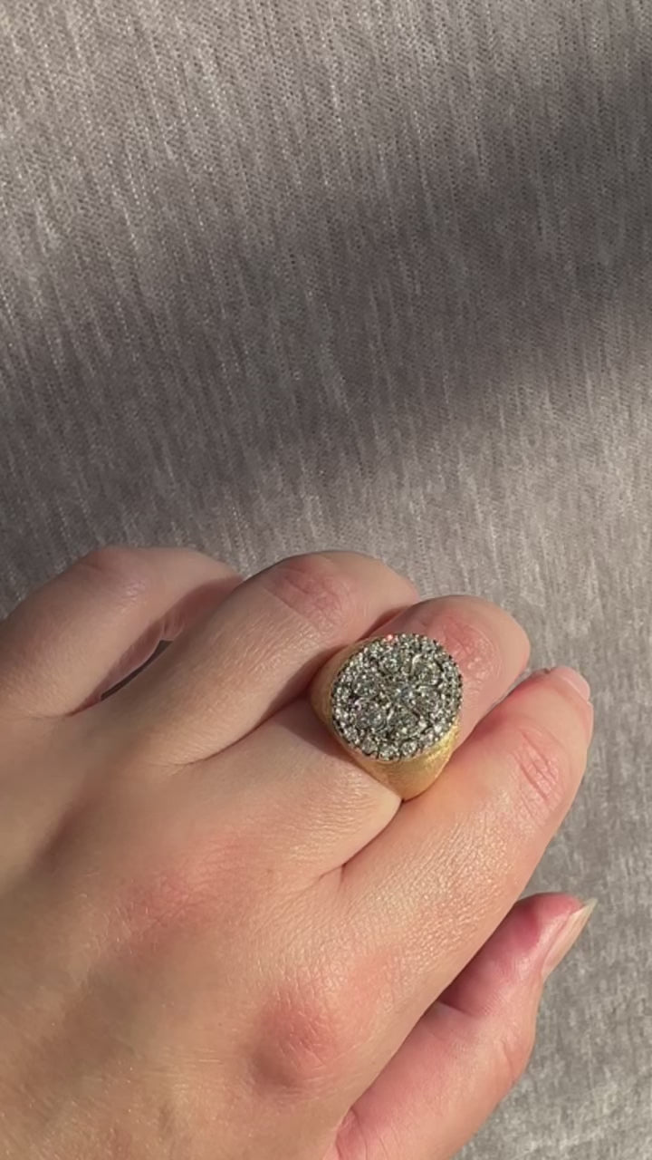 14k Diamond Cluster Ring