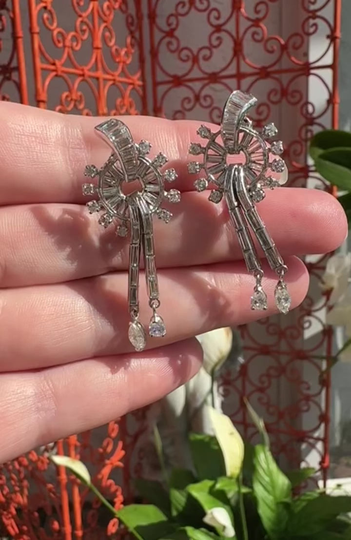 14k Diamond Drop Earrings