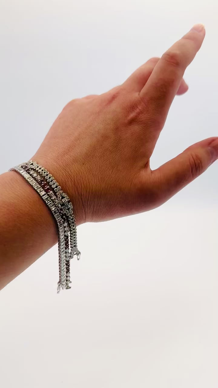 18k Ruby Diamond Line Bracelet